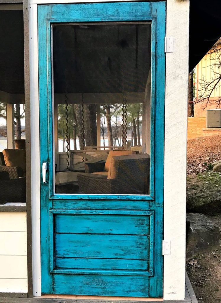 antiqued turquoise door