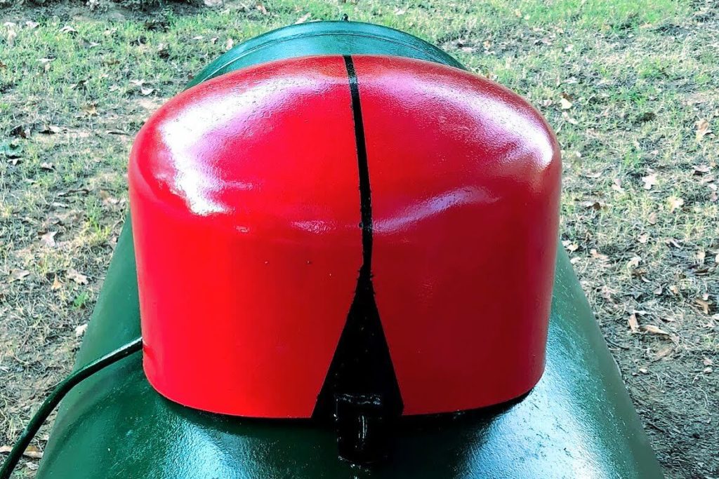 how to paint a propane tank - back of ladybug