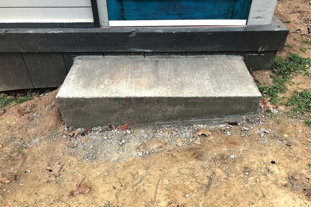 finished concrete step