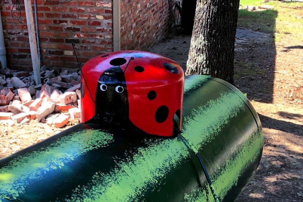how to paint a propane tank -ladybug on propane tank