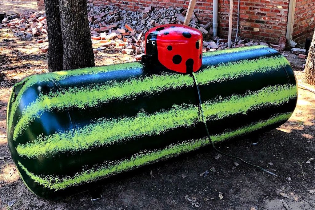 how to paint a propane tank - painted propane tank
