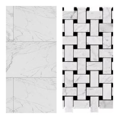 tile selections of Carrera marble